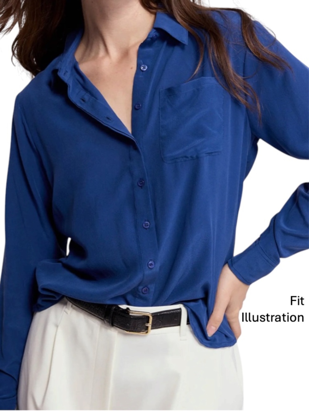 Hollister Chiffon Button-up Blouse - Blue Size S - Picture 12 of 12